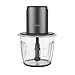 Grundig Delisia Novus CH 7140 Professioneller Multi-Zerkleinerer, 500 Watt, 4 Edelstahlmesser mit Zirkonium-Beschichtung, 1l Glasbehälter, 2 Stufen, Anti-Rutsch-Unterlage, Dark Inox/Schwarz