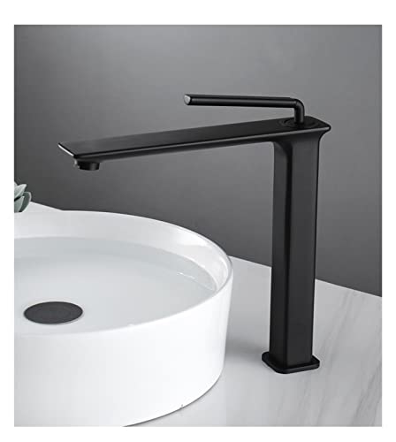 Robinet de bassin haut brossé doré mélangeur lavabo en laiton pour salle de bain moderne