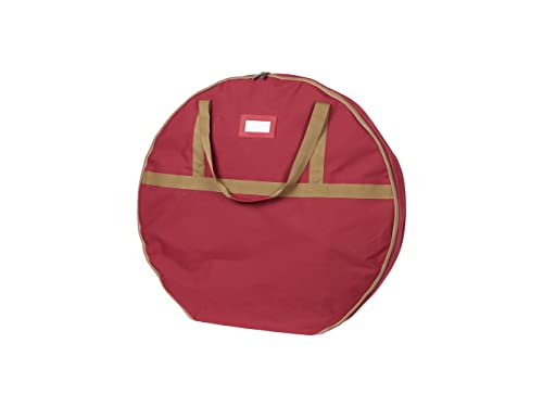 Covermates Keepsakes Christmas Wreath Storage Bag – Heavy Duty Polyester, Interior Pouch, Dual Zipper Pulls - Holiday Storage-Red #TOP27