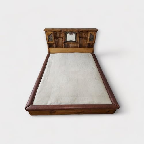 3 Piece King Standard Dark Brown Vinyl Padded Rail Caps, Black