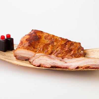 (ブロック1.1kg)備長炭焼 自家製 炭火焼き豚 秘伝タレ付き