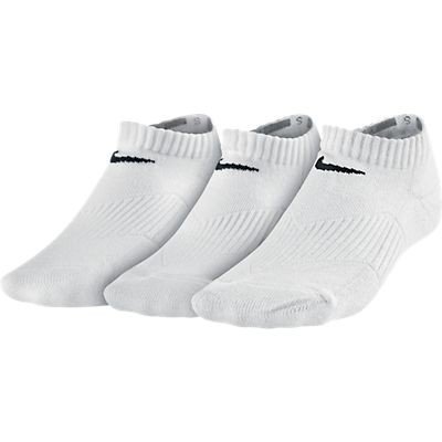 NIKE YTH CTN Cush No-Show Socks - 3-Pack - Size: 3-5, White/black2