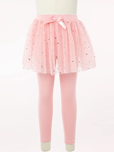 easyforever Little Girls Stretchy Footless Leggings Tights with Ruffle Twinkle Star Tutu Skirts Kids Cotton Pantskirt3
