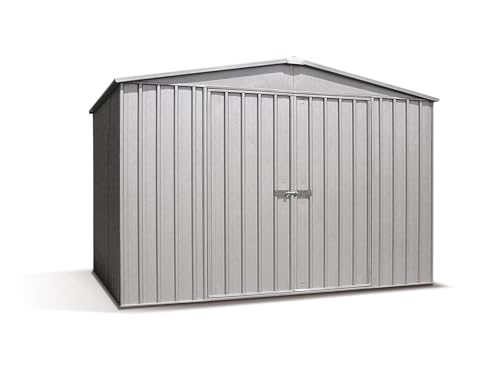 Cobertizo de Jardín de Metal Fraser 6,4 m² (3,10 x 2,28 x 2,06 m) – Sistema de Montaje por Clip – Acero Galvanizado – Resistente a los Rayos UV – Estructura Reforzada