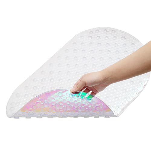 Homland Tapis de Bain en PVC Non Toxique, Tapis de Douche 69 x 38 cm, Antidérapant avec 167 Ventouses, pour Maisons Hôtels Salle de Bain Cuisine Cover