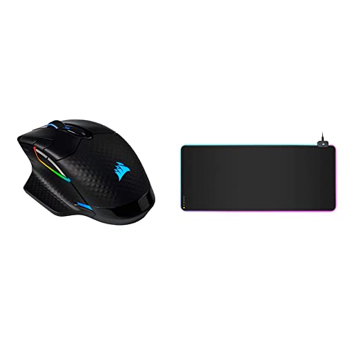 Corsair Dark Core RGB Pro SE, Wireless FPS MOBA Gaming Mouse & MM700 RGB Extended Cloth Gaming Mouse Pad