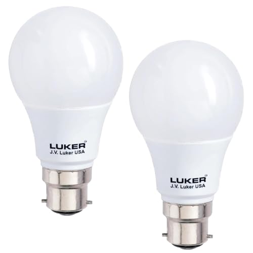 Image of LUKER JVLuker 9W LED Bulb E27 Base Energy Efficient 1 Star Light 120 Degree Wide Beam Coverage High CRI Surge Protection Lights for Home and Office, 1 Year Warranty (Pack of 2, Warm White)