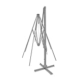 paramondo parapenda Plus Ampelschirmgestell inkl. Standkreuz, Rechteckig 4 x 3 m, Stabiler Mast, Aluminium Pulverbeschichtet, Silber