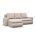 Produktbild Mebligo - Ecksofa mit Schlaffunktion und 2 Bettkasten Beige 230x89x159 (BxHxT) FORESTA - Links Eckcouch, Sofas & Couches, Couch L Form, Cauchsofa, Sofa Wohnzimmer