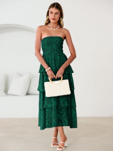 Image of Simplee Womens Maxi Boho Floral Strpless Wedding Guest Beach Long Dress