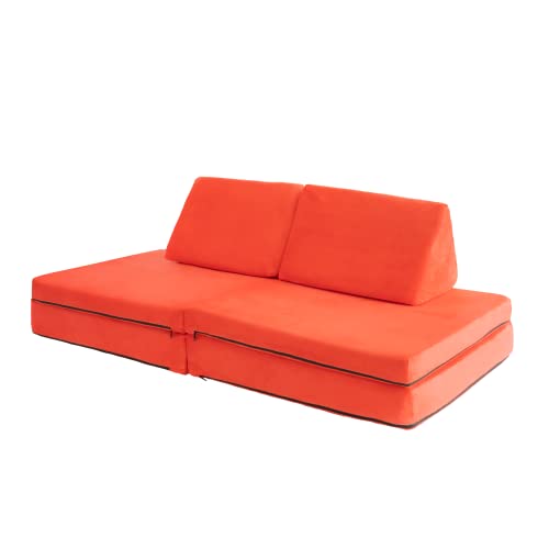 Kids Foam Play Couch 6PCS, Modular Floor Sofa for Kids and Adults, Playhouse Play Set for Toddlers (32