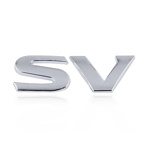Image of 1PC SV Emblem for Car Decoration Metal Badges 3D SV Sticker Decal Fender Sticker Badges Nameplate Easy Installation for Car /SUV /Truck (Silver)