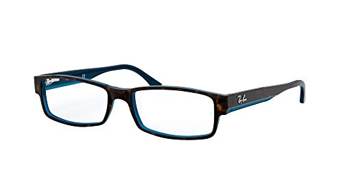 Ray-Ban Rx5114 Rectangular Prescription Eyeglass Frames, Havana On Blue/Demo Lens, 54 Mm #TOP1