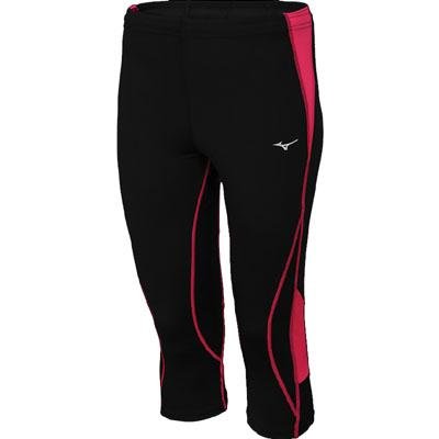 Mizuno Running Women's Bg3000 3/4 Tights, Large, Black/Beetroot