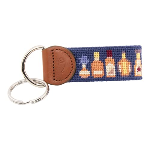 Image of Leather Hand-Stitched Needlepoint Key Fob or Key Chain