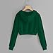 Girls Kids Casual Cropped Zip Up Hoodie Cute Crop Top Y2K Teen Girls Trendy Lightweight Crop Jacket Long Sleeve Sweatshirt Green