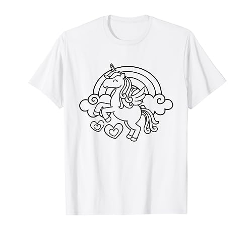 Unicorn Pictures to Colour for Children Colouring T-Shirt