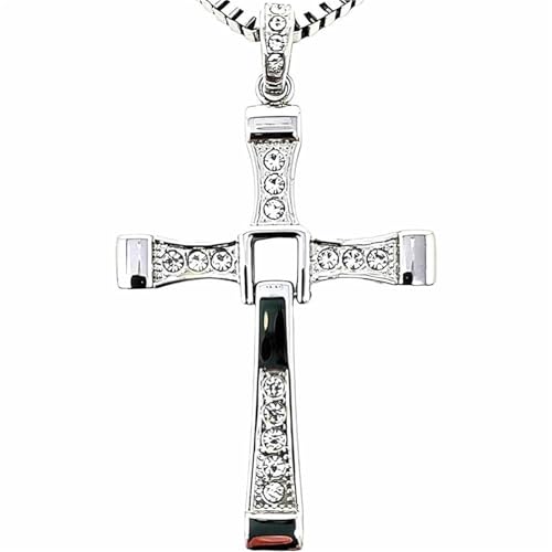 Collier croix Fast and Furious en argent 925, idée cadeau motard originale