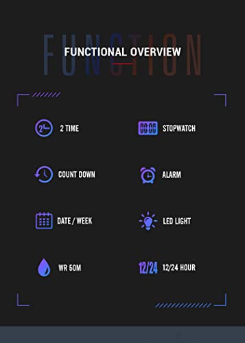 Gosasa Sport Unisex Watches Multifunctional Digital Display Calendar Week PU Strap Quartz Waterproof 50ATM Men and Women Fashion Alarm Wrist Watch4