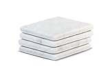 Marble Coasters – White Carrara Marble Stone Coasters with Cork Backing Set of 4