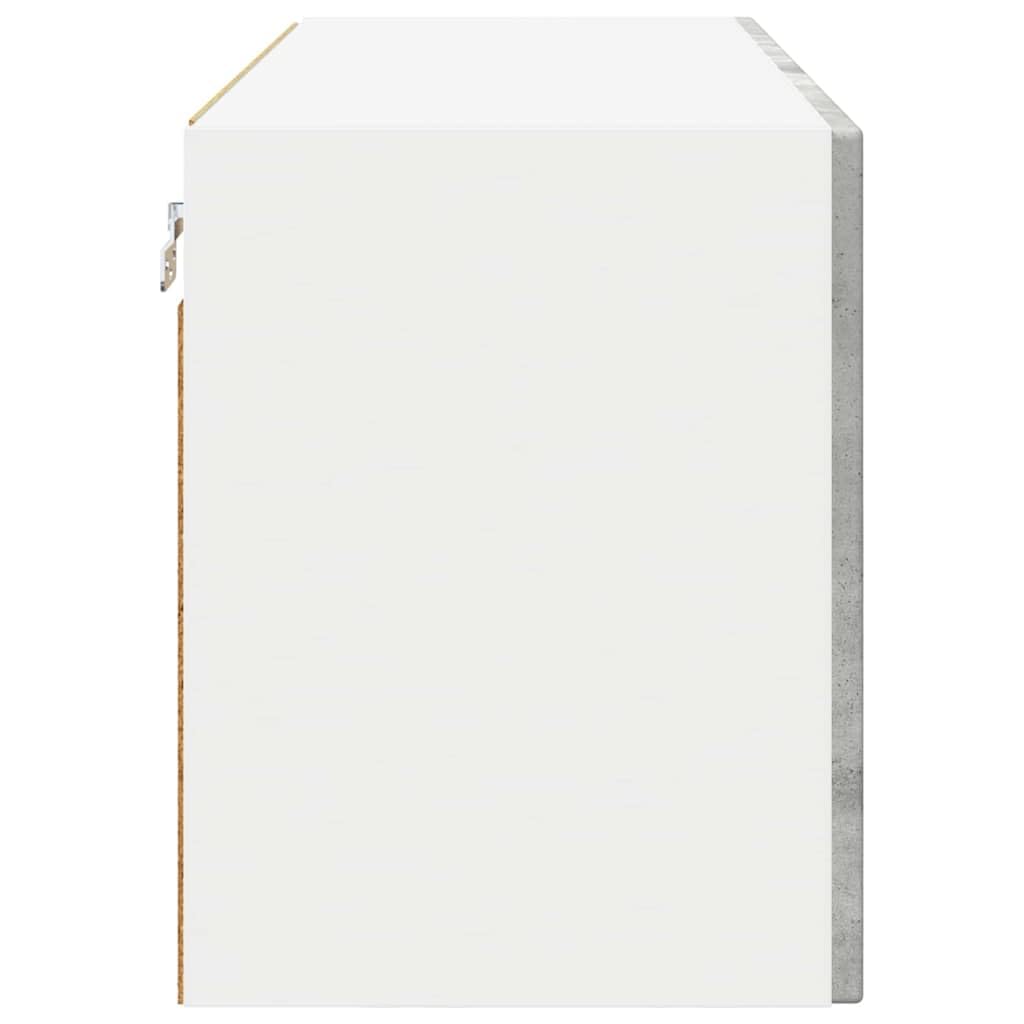 Küchenwandschrank in Beton Grau, 80 x 31 x 40 cm, Hängeschrank mit 2 Türen, Küchenschrank aus Holzwerkstoff, Wandküchenschrank für Küchenorganisation