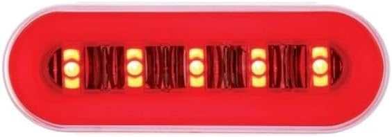 United Pacific 36924BRK Brake/Tail/Turn Signal Light 22 Led 6" Oval Glo Halo, Kit, Red Led/Red Lens