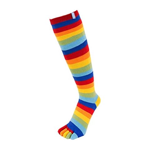 TOETOE - Women Essential/Everyday Stretchy Knee-High Soft Cotton Seamless Plain/Stripy Toe Socks, Hygienic, Breathable, UK 4-11 | EU 35-46 Cover