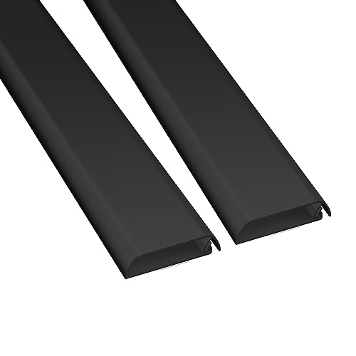 D-Line TV Kabelkanal, Fernsehkabel-Organiser, lackier, und überstreichbar, selbstklebend, einteiliges Design mit Scharnieren, 2x 60mm (B) x 15mm (H) x 40cm Länge - Schwarz