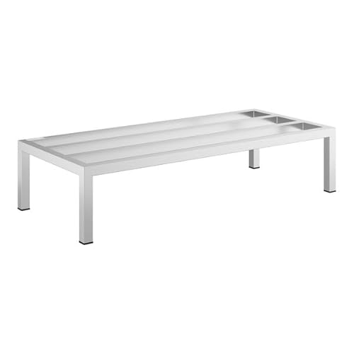 Glownary Aluminum Dunnage Rack, Silver, 54x24x12 Inches, 1500 lb Capacity, Vented Style, Stationary, NSF Listed, Corrosion-Resistant, for All Environments
