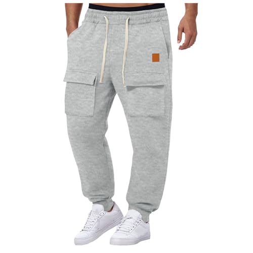 Track Pants Men, Cargo Pants for Men Slim Fit Side Stripe Drawstring Waist Active Workout Jogger Sweatpants with Pocket