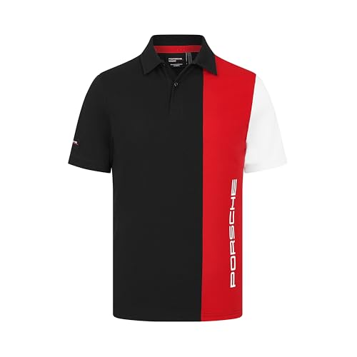 Porsche Motorsport Polo à Rayures Hommes - Noir - Taille: S