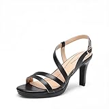DREAM PAIRS Women's Platform Strappy Heels High Heeled Sandals Open Toe Comfortable Dressy Shoes with Adjustable Ankle Strap,Size 7.5,Black,DWUMHS2506