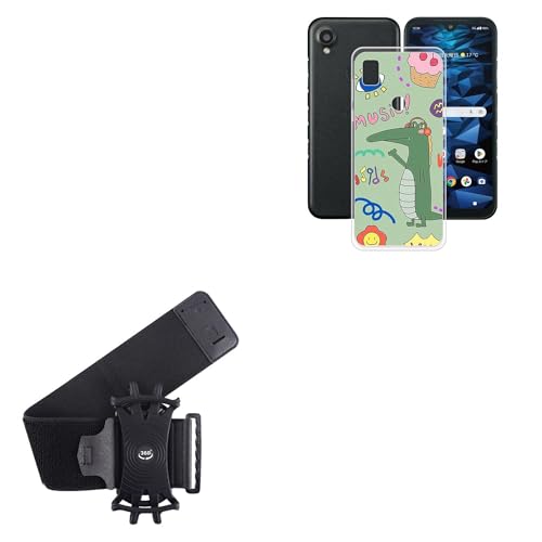 BoxWave Holster Compatible with Kyocera Digno SX3 - ActiveStretch Sport Armband, Adjustable Armband for Workout and Running - Jet Black