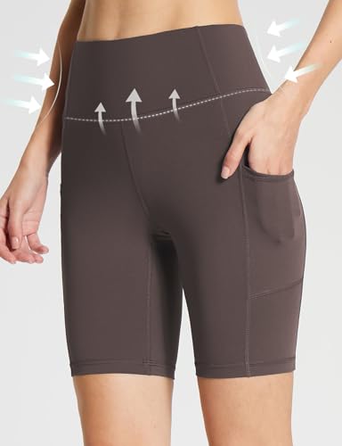 Image of baleaf Women's 8 inch / 5 inch / 3 inch Biker Shorts High Waist Yoga Workout Gym Running Volleyball Spandex Shorts with Pockets