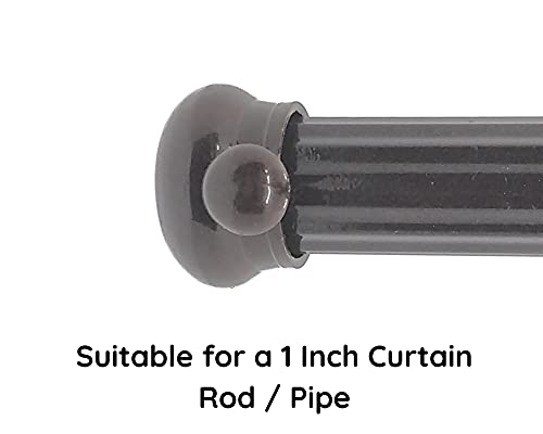 Image of FAPBADRI Simple Curtain End Caps /Finials for a 1 inch Pipe /Rod, Colour - Brown, 6 Pieces