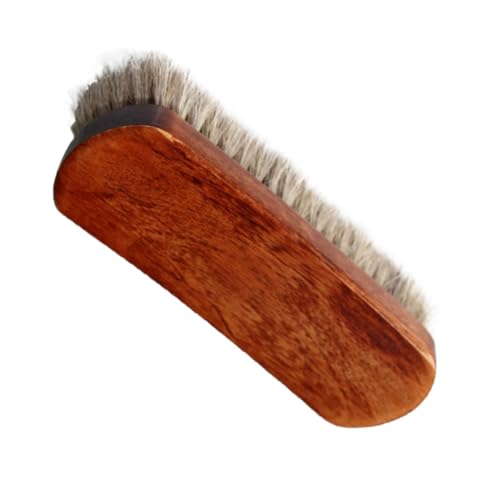 VALICLUD Cepillo para Zapatos De Crin Limpiador De Zapatos Mango De Madera Cuidado del Cuero Portátil