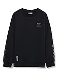 hummel Unisex Kinder Hmloffgrid Cotton Kids Sweatshirt, Jet Black/Forged Iron, 140 EU