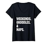 Photo Gallery donna weekend groodles e sonnellini divertenti maglietta con collo a v Photo Gallery donna weekend groodles e sonnellini divertenti maglietta con collo a v