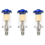 3-Pack Mini In-Line Air Filter - Water & Oil Separator with Easy-Push Drain Valve, 1/4