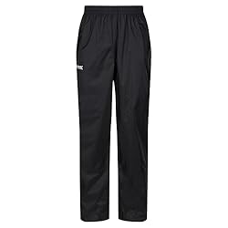 Regatta", Pantalones Hombre, Negro, M: Tejido en poliamida muy ligero, impermeable y transpirable Isolite 5.000 Indice de transpirabilidad 5.000g/m2/24 hr Acabado hidrófugo duradero Costuras selladas Cintura elástica