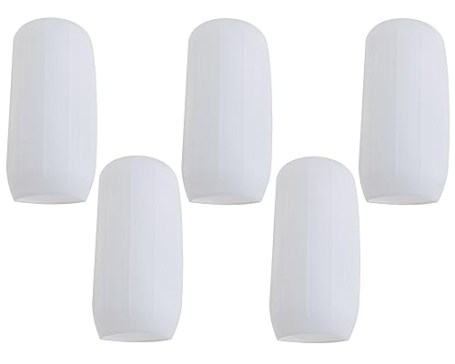 Mini Skater 5pcs Silicone Travel Bottle Cover Reusable Elastic Sleeve Fit Standard Toiletry Container Stretching Bottle Lid Cap for Luggage Bag Suitcase Prevent Leakage Solution (White)