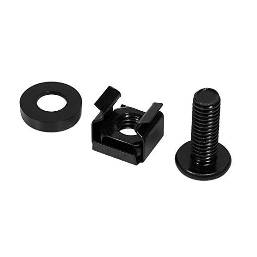 odedo 50 tornillos M6 Juego de montaje de tornillos de rack, tuerca jaula de 10 y 19 pulgadas para armarios