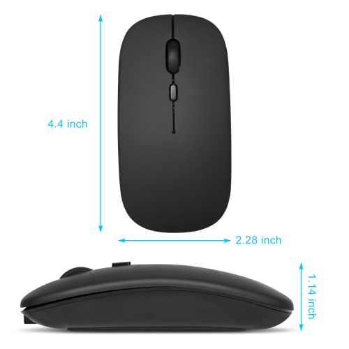 Image of UrbanX 2.4GHz & Bluetooth Mouse, Rechargeable Wireless Mouse Compatible with Smart TV Bluetooth Wireless Mouse for Laptop /PC /Mac /pro /Computer /Tablet /Android Onyx Black