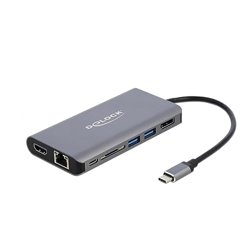 DeLOCK 87683 replicatore di Porte e Docking Station per Notebook Cablato USB 3.0 (3.1 Gen 1) Type-C Grigio 87683, Cablato, USB 3.0 (3.1 Gen 1) Type-C, 10,100,1000 Mbit/s, Grigio, SD,SDHC,