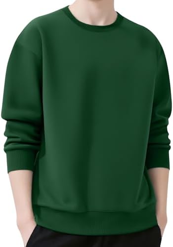 （04:30時点） [SLEEPSINERO] トレーナー メンズ スウェット 冬服 【ゆったり体型カバー・着痩せ】 大きいサイズ クルーネック 綿 長袖tシャツ カジュアル コットン 無地 パーカー ベーシック おしゃれ 秋冬春 スポーツ 通勤通学 登山 (M,ボトルグリーン【NEW】)