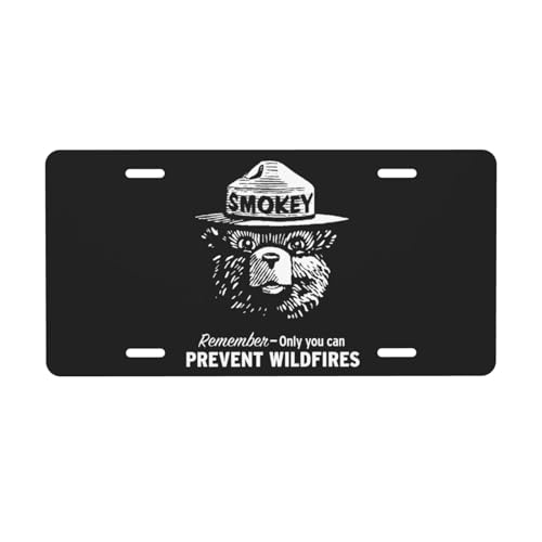 Smokey The Bear Flag 6X12 Inch License Plate Novelty Vintage Aluminum Metal License Plate