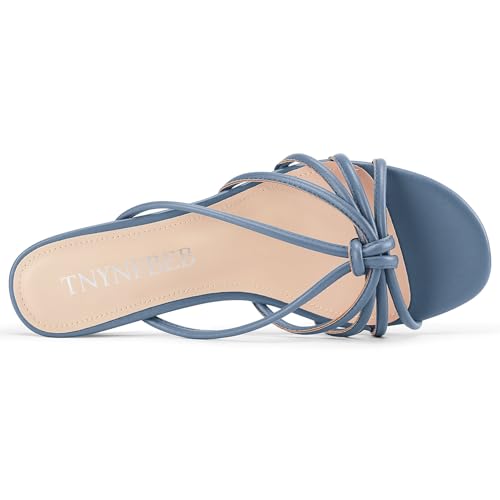 Image of TNYNFBEB Womens Sandals Mules Low Kitten Heel Open Toe Shoes Slip-on Slingback Prom Party Dress Summer 1.4 Inches Heels