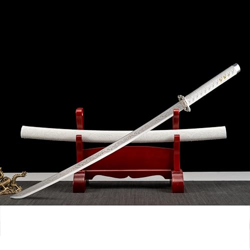 Japanese Katana Sword Unsharpened – Authentic Carbon Steel Samurai Sword for Iaido Practice, Room Décor, and Gift Giving