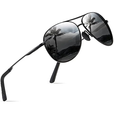 wearPro Sonnenbrille-Herren-Damen-Polarisiert Premium Metallrahmen Sonnenbrillen Unisex mit UV400 Schutz Vintage Schwarz Fahrerbrille Cover