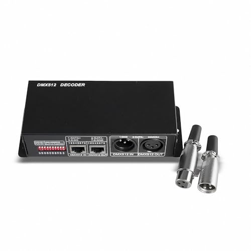 Controller DMX 12-24 V CC 3 CH, 3 canali, connettori XLR inclusi, 1 spina XLR, 1 giunto XLR.